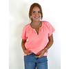 SHIRRED HENEY NEON CORAL