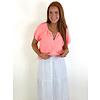 SHIRRED HENEY NEON CORAL