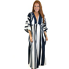 Navy V-Neck Stripe Kimono Maxi