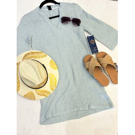  POWDER BLUE VNECK TUNIC