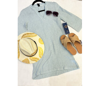 POWDER BLUE VNECK TUNIC