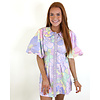 PASTEL FLORAL POPLIN SHIRT DRESS