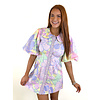 PASTEL FLORAL POPLIN SHIRT DRESS