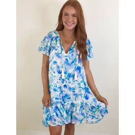  BLUE ALLURE PRINT DRESS