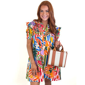  TROPICAL ISLAND FRUIT STICTH DRESS