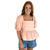 ORANGE PINK STRIPE GEMMA TOP
