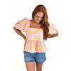 ORANGE PINK STRIPE GEMMA TOP