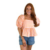 ORANGE PINK STRIPE GEMMA TOP
