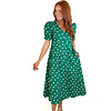 GREEN POLKA DOT MIDI DRESS