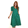 GREEN POLKA DOT MIDI DRESS