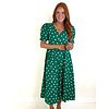 GREEN POLKA DOT MIDI DRESS