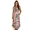 RUFFLE VNECK PRINTED MAXI DRESS