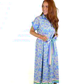  PASTEL PALATE BORDER TRIM MAXI DRESS