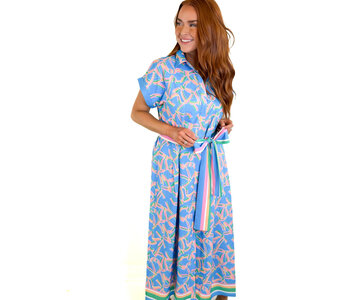 PASTEL PALATE BORDER TRIM MAXI DRESS