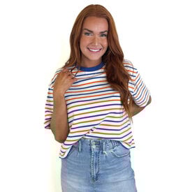 MADDOX TOP - DAZZLING STRIPE