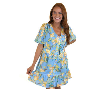 GOLDEN LILLIES BUTTON DRESS