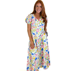 IN LOOM BOLD PRINT BUTTON DOWN MAXI DRESS