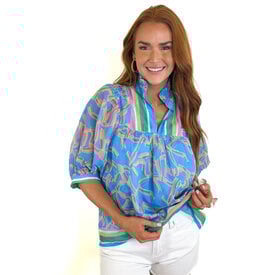  PASTEL PALATE HIGH NECK PUFF SLV TOP