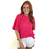 FUCHSIA PATTERN BALLOON SLV TOP