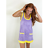 PURPLE/GOLD TERRY DRESS