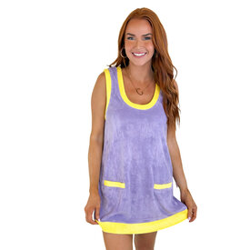  PURPLE/GOLD TERRY DRESS