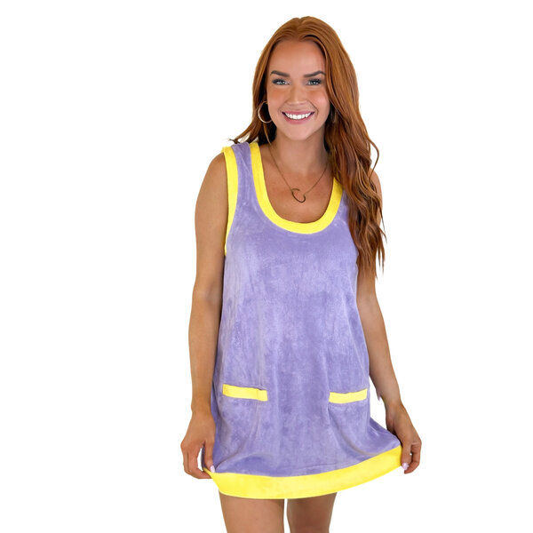 PURPLE/GOLD TERRY DRESS
