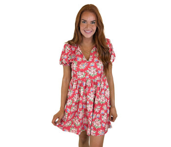 CECILY DRESS- GERANIUM POT