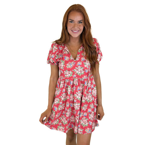 CECILY DRESS- GERANIUM POT