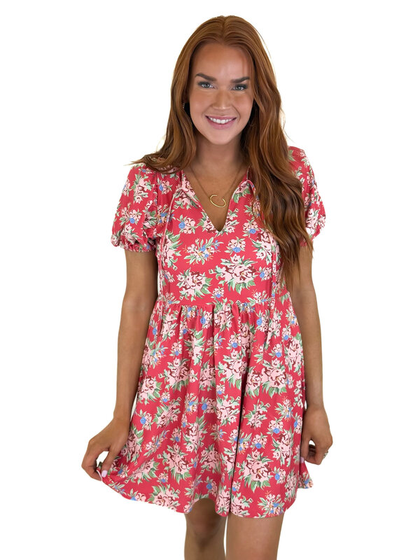 CECILY DRESS- GERANIUM POT
