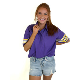  STRIPE POPLIN PURPLE & YELLOW TOP