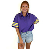 STRIPE POPLIN PURPLE & YELLOW TOP
