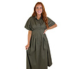 Olive Pleated Bodice Maxi Dress