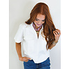 IVORY DENIM STITCH TOP