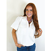 IVORY DENIM STITCH TOP