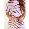 PURPLE GOLD TIGER STRIPE DRESS