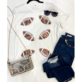  Sequin Patch Football Tee