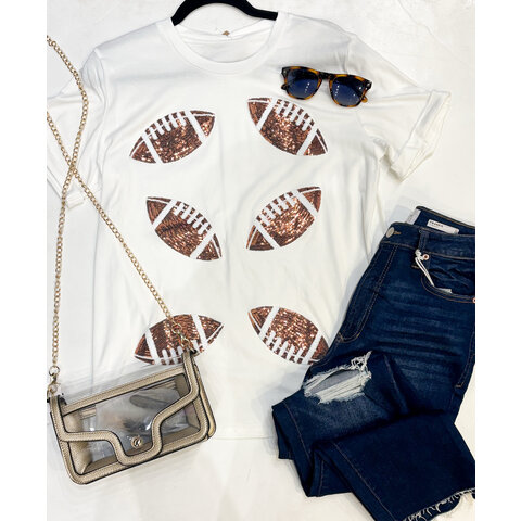 Sequin Patch Football Tee