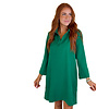 GREEN PLACKET BELL SLV DRESS