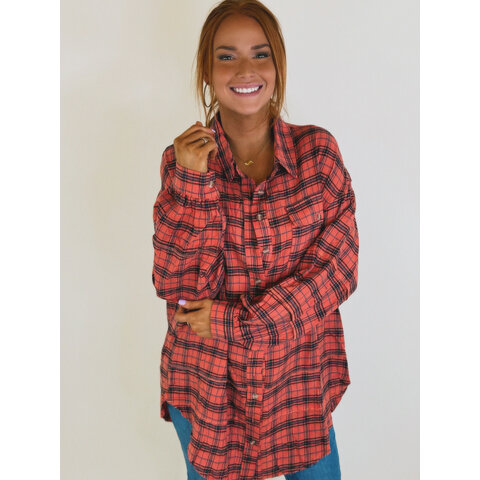 Plaid Distressed Fannel Shirt