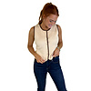 TAN BUTTON VEST W/ PIPPING