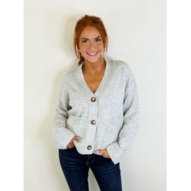  GREY 3 BUTTON SWEATER CARDI