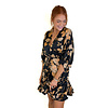 VNECK SATIN TIE FRONT DRESS