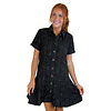 PLEATED HEM TWEED DRESS