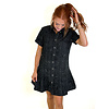 PLEATED HEM TWEED DRESS