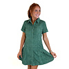 PLEATED HEM TWEED DRESS