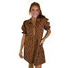 BROWN LEOPARD FRONT ZIP DRESS