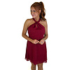 RED FRONT TWIST DRESS