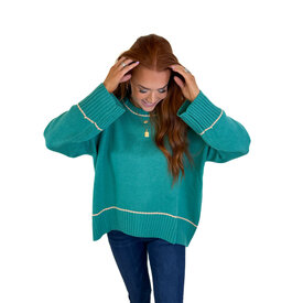  TEAL/CITRUS SWEATER