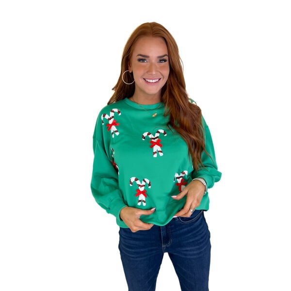  MILLIE SWEATSHIRT - CANDY CANES