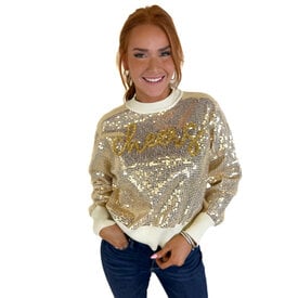  Glitter Script Cheers Sweater